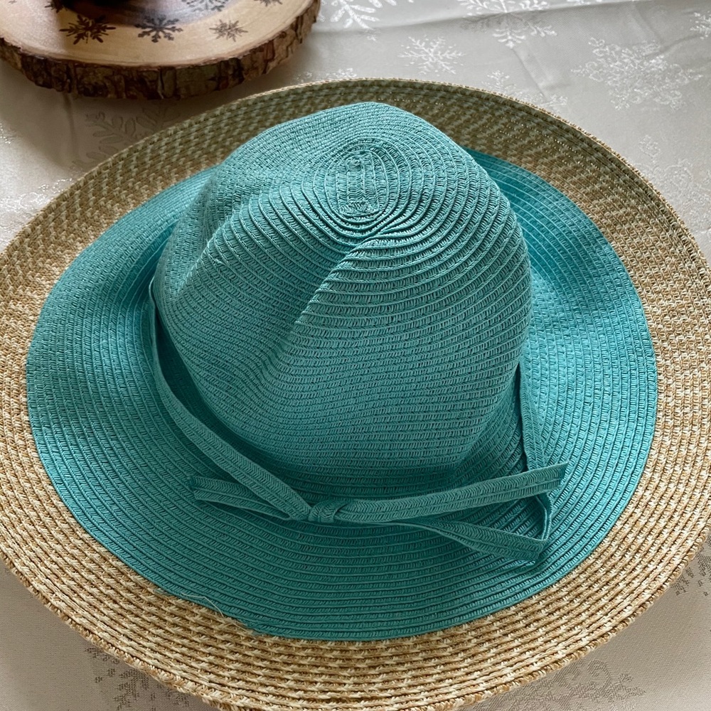 Blue straw hat